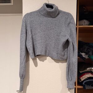 Reformation Gray Cowl Neck Sweater